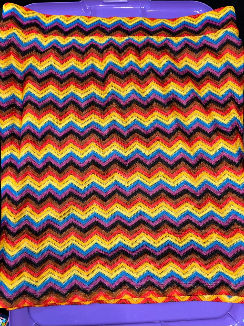 Multicolor Chevron Knit Skirt - Yellow, Blue, Purple, Red, Black